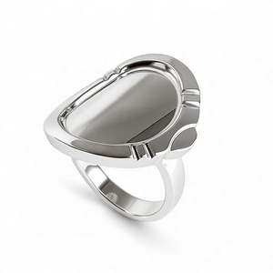 Large Oval Sterling Silver Ring