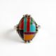 Multicolour Oval Ring Sterling Silver