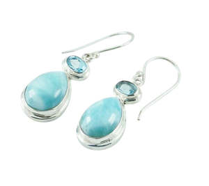 Larimar Sterling Silver Earrings