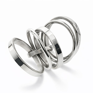 Hinged Stacked 5 Tier Sterling Silver Ring