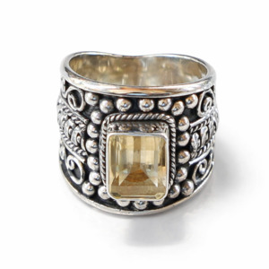 Rings: Citrine Armadillo Sterling Silver Ring
