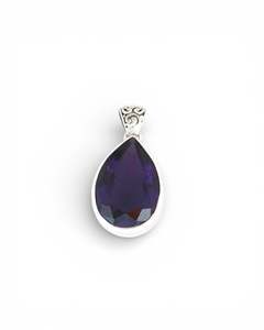 Pendants: Amethyst Teardrop Sterling Silver Pendant