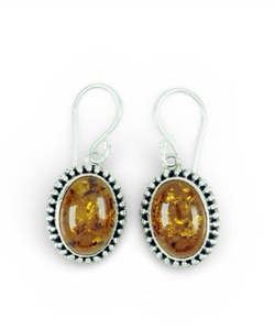 Earrings: Amber Sterling Silver Earrings
