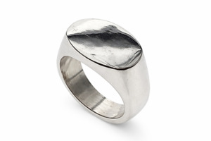 Signet Plain Sterling Silver Ring - MA036