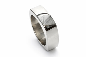 Rings: Plain Sterling Silver Square Band Ring - MA031