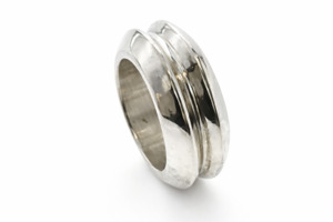 Plain Sterling Silver Grooved Chunky Band Ring - MA027