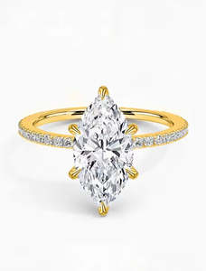 Rings: G Sterling Silver Marquise Zircon Ring - QA005