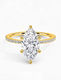 G Sterling Silver Marquise Zircon Ring - QA005