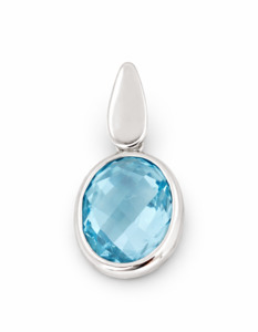 Sterling Silver Pendants: Blue Topaz Sterling Silver Pendant