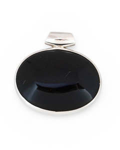 Pendants: Onyx Oval Sterling Silver Pendant