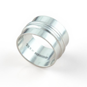 Rings: Wide .925 Sterling Silver Double Ridged Band