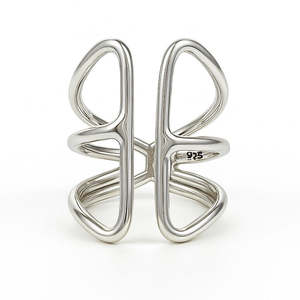 Wired Vest Wrap Sterling Silver Ring