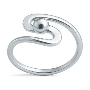 Wired Wave Dome Sterling Silver Ring