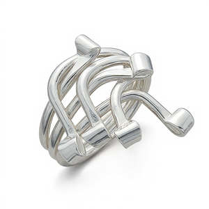 Rings: Wired Triple Designer Sterling Silver Ring