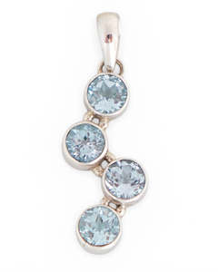 Pendants: Blue Topaz Sterling Silver Pendant