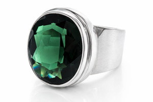 Rings: Green Quartz .925 Sterling Silver Ring