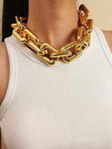 Fashion: Gold Single Layer Minimalist Chain Necklace