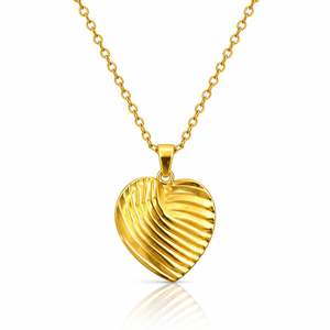 Heart Necklace, 18K Gold Plated Steel