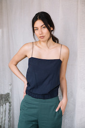 Tops: Spaghetti Top with Elastic Waistband