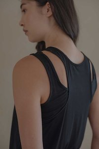 Tops: Cloud Scoop Tank in Black