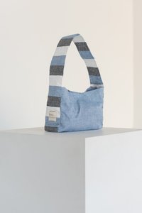 Mini Striped Denim Satchel