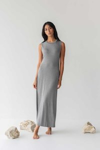 Cloud Maxi Dress with Cut-out in Heather Grey (Sample)