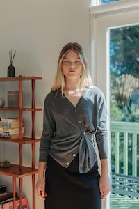 Silk Cashmere Asymmetrical Cardigan