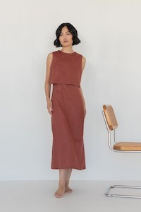 Linen Open Back Dress