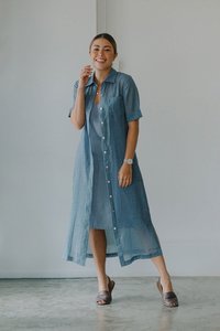 Wardrobe Heroes: Lumen Shirt Dress in Pacific Blue