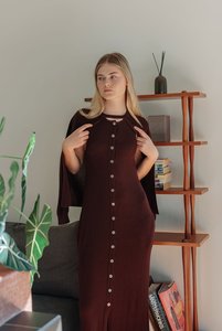 Knitwear Essentials: Knit Maxi Dress with Cape