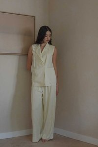 Workwear: Wrap Vest in Lemon Drop