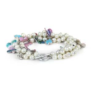 Bracelet: Glass Pearly Gardenia Bracelet