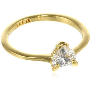 Estele simple gold plated ring with white stone for women (non adjustable)