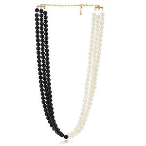 Black And White Flux Glass Pearl Necklace