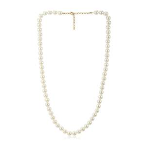 Necklace: White  Glass Pearl Necklace
