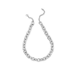 Necklace: Estele Rhodium Plated Modernistic Link Designer Cuban Necklace for Women
