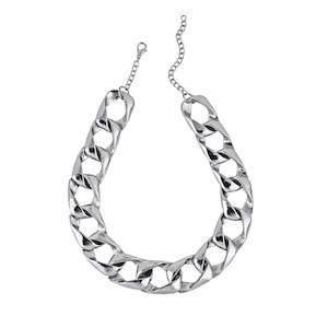 Necklace: Estele Rhodium Plated Stunning Designer Cuban Necklace for Women