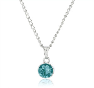 Necklace: Estele Aquamarine Austrian Stones Birthstone Pendant Necklace For Women