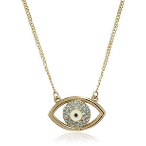 Pendant: Estele gold plated evil eye pendant for women