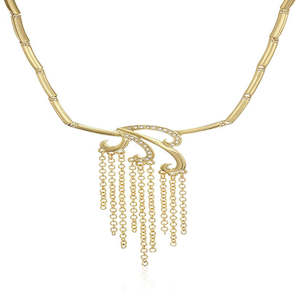 Estele  Gold Plated Chain Danglers Necklace for Women