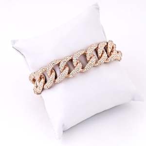 Rose Gold: Estele Rose Gold Plated Exquisite Cuban Bracelet for Women