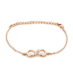 Rose Gold: Estele Infinity Rose Gold Bracelet Using Austrian Stones