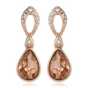 Bright Rose Gold Austrian Stones Stone Drops