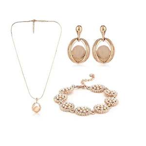 ESTELE - Rose Gold Earring, Pendant & Bracelet Combo