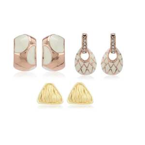 Rose Gold: Rose Gold & Enamel Earrings Combo