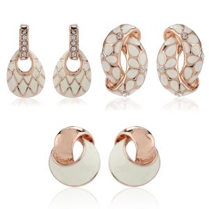 Rose Gold: Charming Rose Gold & Enamel Earrings Combo