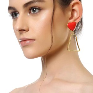 Lamore: Red Heart Earrings