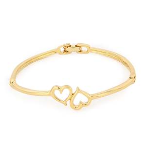 Lamore: Estele  gold plated Heart shape Design Bracelet for women