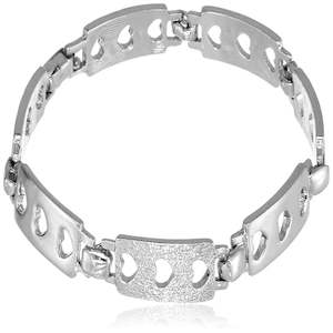 Lamore: Estele Rhodium Plated Triple Heart Bracelet    for women