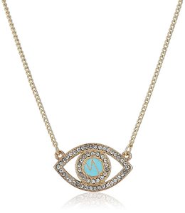 Evil Eye: Estele - 24 CT gold plated Evil Eye Pendant with chain
